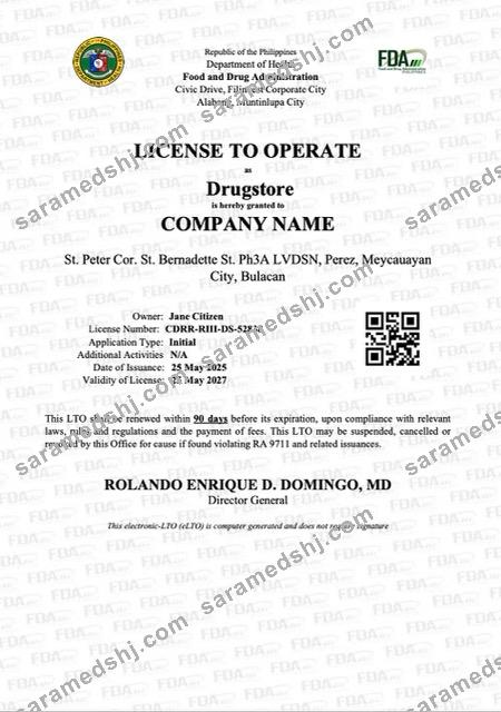 Philippines license to operate Word and PDF template